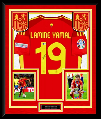 LAMINE YAMAL SIGNED & FRAMED SPAIN JERSEY
