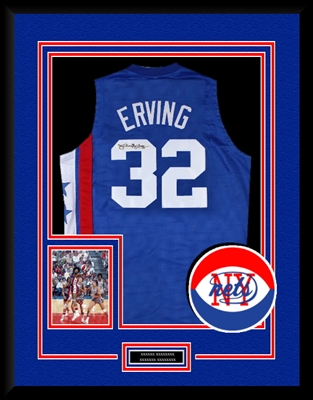 Julius "Dr. J" Erving Signed & Framed ABA Nets Jersey
