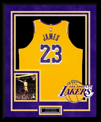 LeBron James Signed & Framed Lakers Jersey