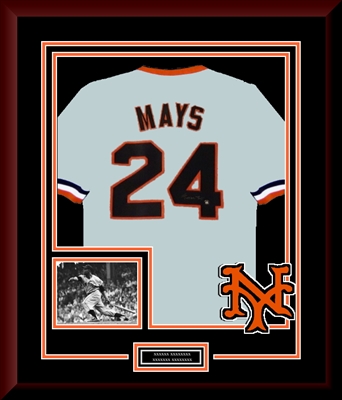 Willie Mays Signed & Framed Jersey