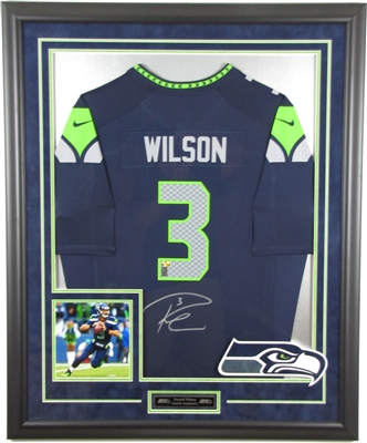 Russell Wilson Signed and Framed Jersey