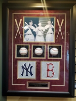 Joe DiMaggio, Ted Williams, Mickey Mantle "3 Kings" Shadow Box