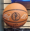 Dirk Nowitzki & Luka Doncic Dual-Signed Mavs Logo Basketball