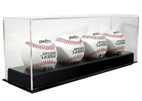 Black Based UV Acrylic Four Baseball Display Case