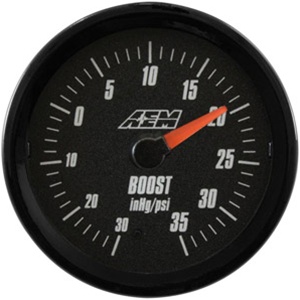 AEM Analog Boost Display Gauge (-30 to 35psi) - Black Face