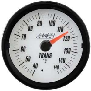 AEM Analog Transmission Temperature Display Gauge (40°C to 148°C) - White Face