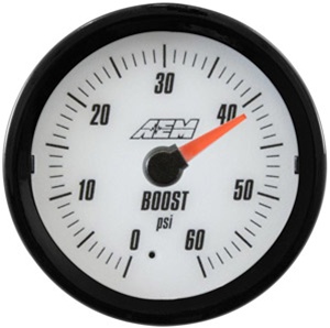 AEM Analog Boost Display Gauge (0 to 60psi) - White Face