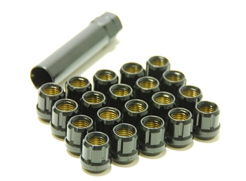Muteki Open-Ended Lightweight Lug Nuts in Black - 12x1.25mm