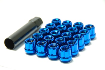 Muteki Open-Ended Lightweight Lug Nuts in Blue - 12x1.25mm