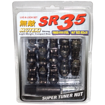 Muteki SR35 Closed-Ended Lightweight Lug Nuts with Locks in Titanium - 12x1.25mm