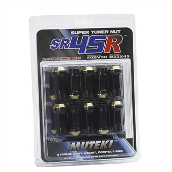 Muteki SR45R Open-Ended Lug Nuts in Black - 12x1.25mm