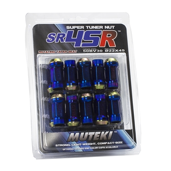Muteki SR45R Open-Ended Lug Nuts in Burned Blue - 12x1.25mm