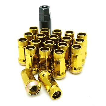 Muteki SR45R Open-Ended Lug Nuts in Yellow - 12x1.25mm