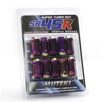 Muteki SR45R Open-Ended Lug Nuts in Burned Titanium - 12x1.50mm