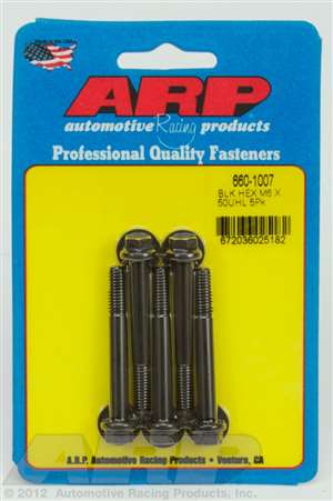 ARP M6 x 1.00 x 50 hex black oxide bolts