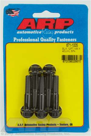 ARP M8 x 1.25 x 40 12pt black oxide bolts