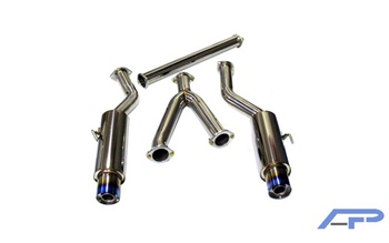 Agency Power Dual Muffler Catback Exhaust System with Titanium Tips for the 2008-2009 Mitsubishi Lancer Evolution X