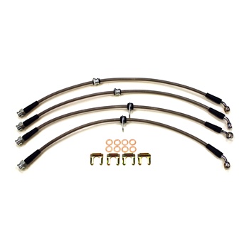 Boombop Braided Stainless Steel Brake Lines for 2004-2007 Subaru Impreza STI - Clear