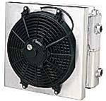 Fluidyne Enduro Engine/Transmission Oil Cooler w/ Fan and Shroud - 2-pass