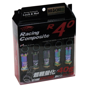 Project Kics R40 NeoChro Racing Composite Lug Nuts - 12x1.50mm (16 piece Lug Nut Set with 4 Locks)
