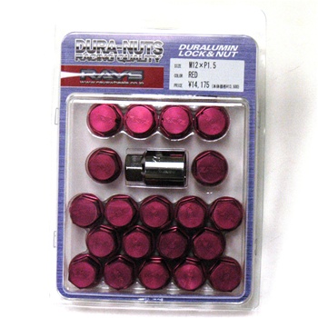 Rays Engineering Duralumin 35mm Lug Nuts - M12xP1.50mm - Red