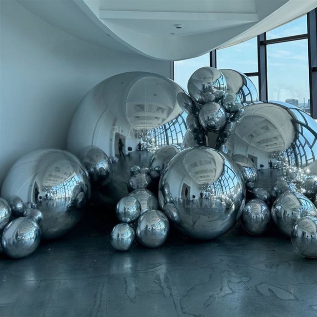 Inflatable Decoration Sphere 100cm Silver Mirror Finish