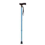 Adjustable Lightweight Blue Twist "T" Handle Cane with Wrist Strap