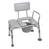 Padded Seat Transfer Bench with Commode Opening