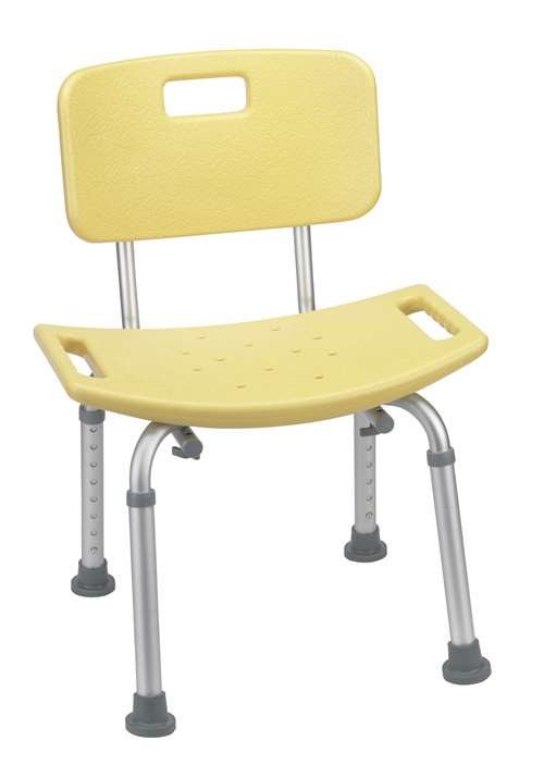 Yellow Bathroom Safety Shower Tub Bench Chair with Back