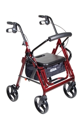 Duet Burgundy Transport Wheelchair Rollator Walker