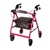 Red Rollator Walker with Fold Up Removable Back Support Padded Seat
