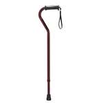 Adjustable Height Offset Handle Red Crackle Cane with Gel Hand Grip