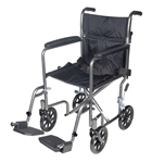 Lightweight Steel Transport Wheelchair with Fixed Full Arms