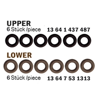 UPPER and LOWER OEM Fuel Injector Seal O-Ring Kit for BMW 1 Series