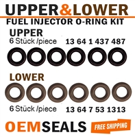 UPPER and LOWER OEM Fuel Injector Seal O-Ring Kit for BMW 3 Series