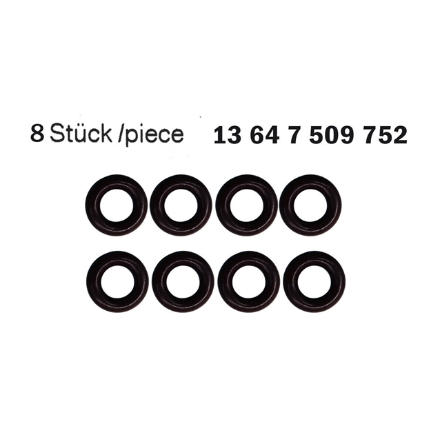 8 LOWER OEM Fuel Injector O-Ring Seal Kit for BMW 7 Series
