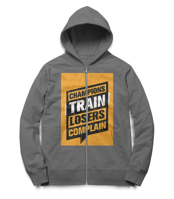 Gray Front Pockets Hoodie