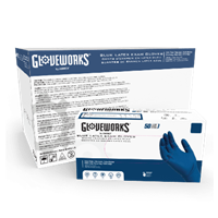 Ammex's GPLHD8X100 - Latex Disposable Gloves w/eXtended Cuff-longer Powder Free 13-mil - eXam Blue 10-Boxes