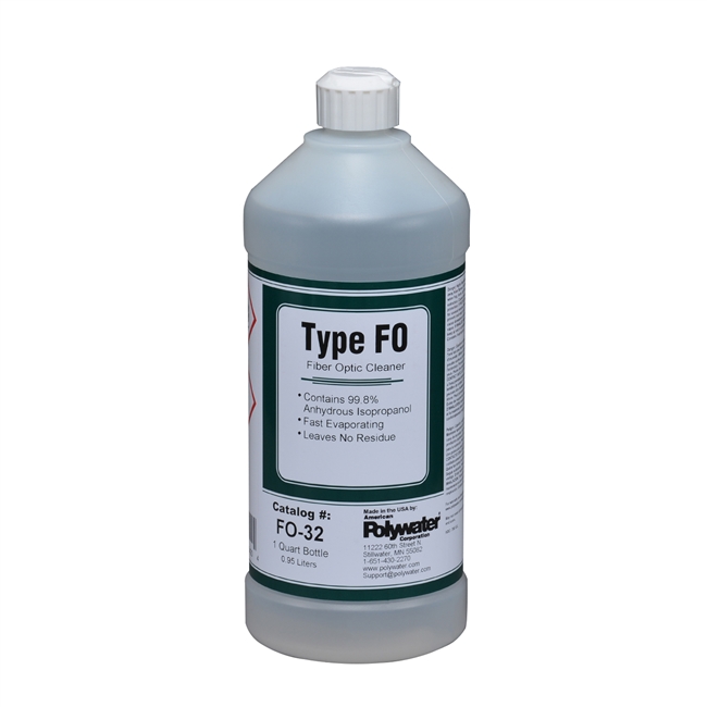 Polywater Type FO-32/12 - Fiber Optic Cleaner 1-qt Bottles 12/Pack
