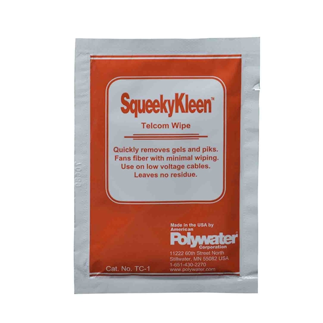 Polywater TC-1 /144  - SqueekyKleen Cable Gel Remover 144 Wipe Packs