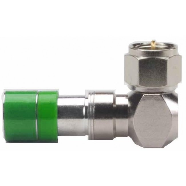 Belden FS6URA/25 - Right-Angle 90Â° F-Male Compression Connector RG6/RJ6Q 25-Pack
