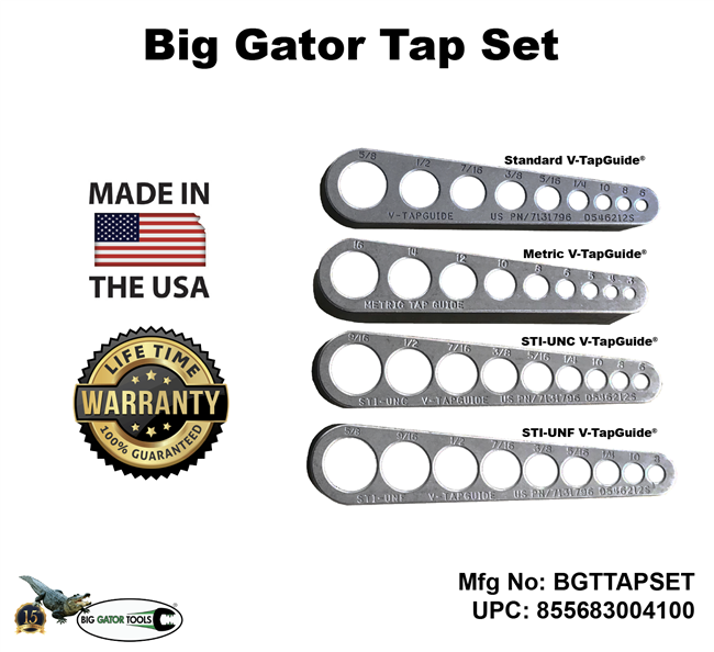 Big Gator Tools BGTTAPSET - V-TapGuide 4PC Set - SAE/Metric