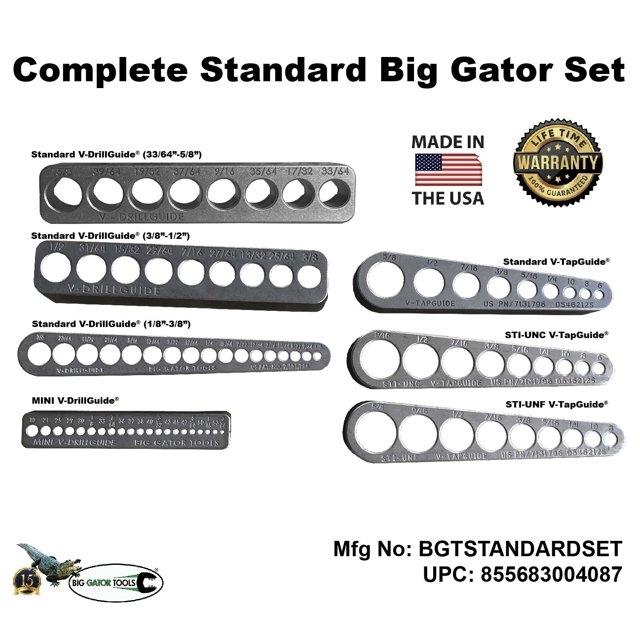Big Gator Tools BGTULTIMATESET - V-DrillGuides & V-TapGuides 7PC Set - SAE