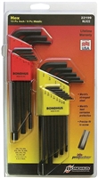 Bondhus 22199 - Hex End L-key Wrenches SAE + Metric 22PC Set w/Caddy Cases
