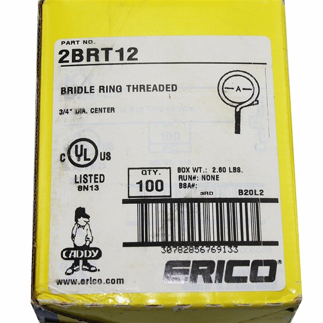 Erico 2Brt12/100 - Caddy Threaded Bridle Ring 3/4" Dia Center (100 Pack/Box)