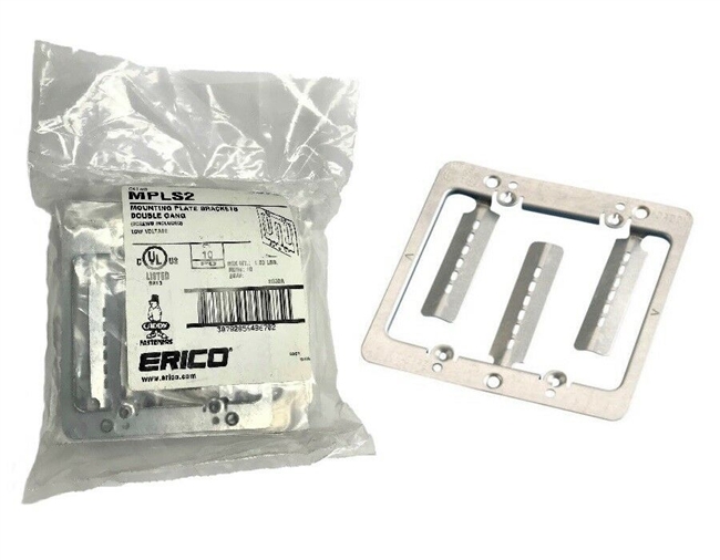 Erico MPLS2 - Caddy Double Gang Metal Mounting Plate w/Screws - 10 Pack