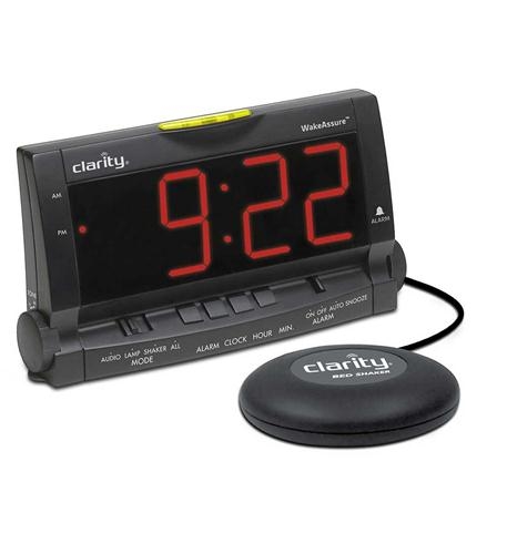 Clarity WakeAssure+ - Vibrating Alarm Clock w/Bed Shaker / Lamp Flasher - 85dB