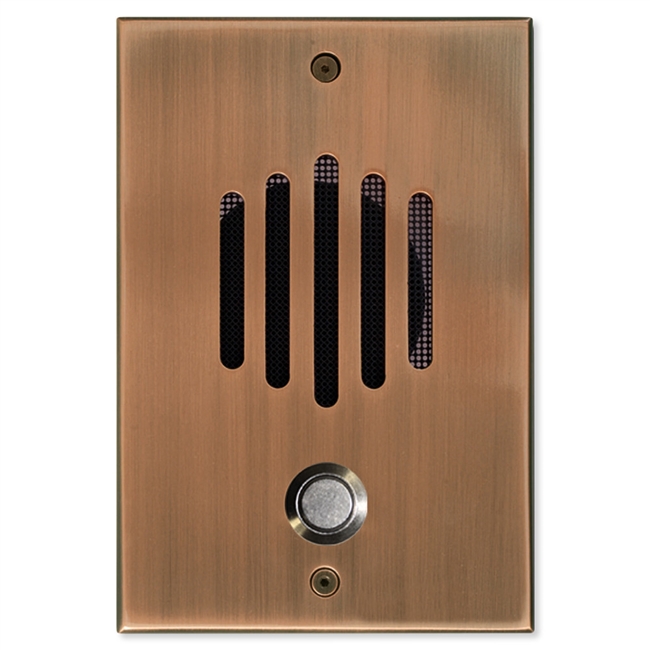 Channel Vision DP-0232P-AB - Antique Brass 1/4â€³ Intercom Large Door Speaker (Panasonic)
