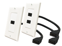 DataComm 20-450X-WH - DÃ©cor Wall Plate w/1 or 2 HDMI Ports & 8.50" Pigtail Standard Size - White