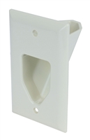DataComm 45-0001-WH - 1-Gang Recessed Low Voltage Cable Management Plate Standard Size - White